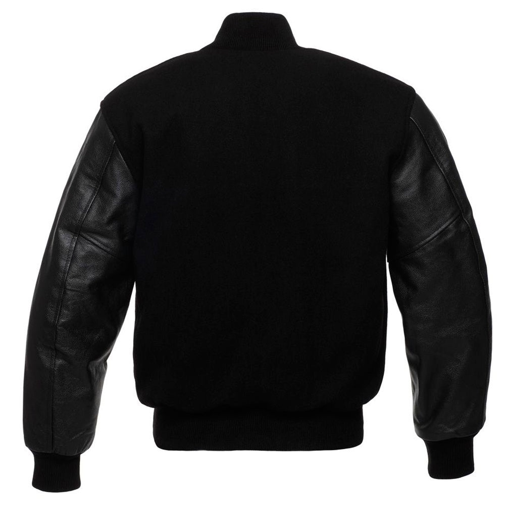 Mens Black Varsity Leather Jacket
