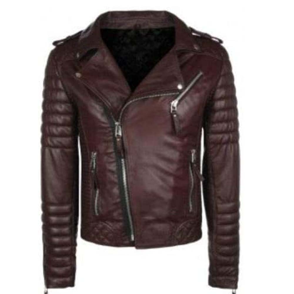 Mens Brown Genuine Leather Jacket