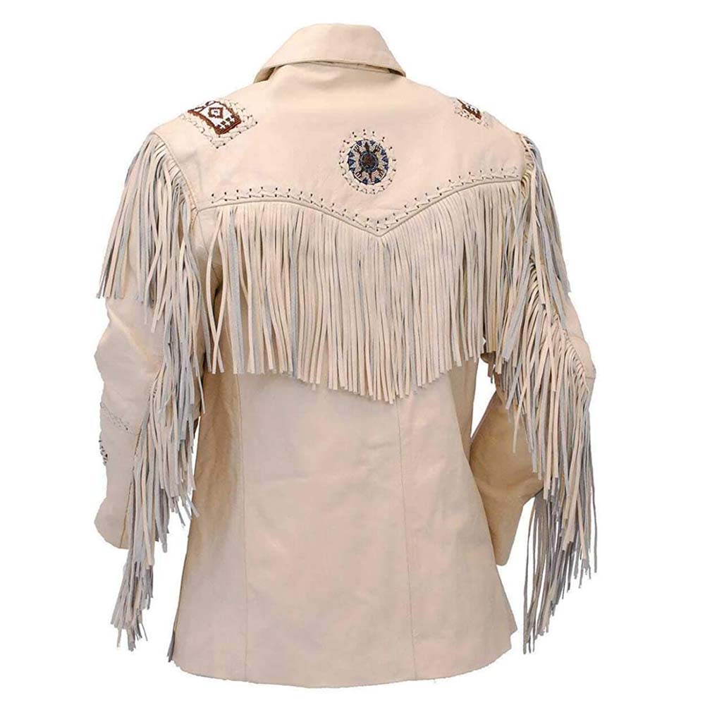 Mens Seude Cream Colour Western Leather Jacket