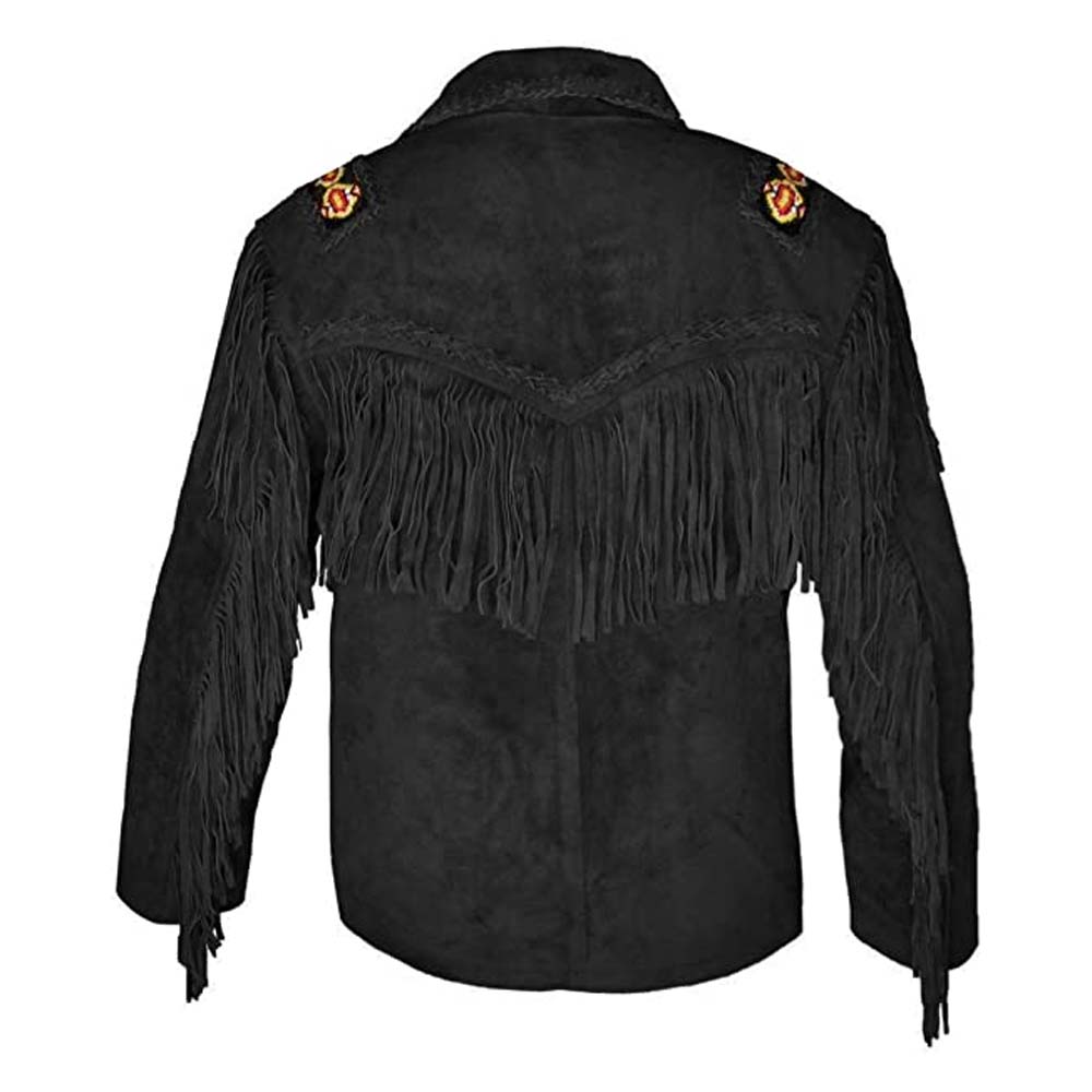 Suede Black Western Leather Jackets for Men