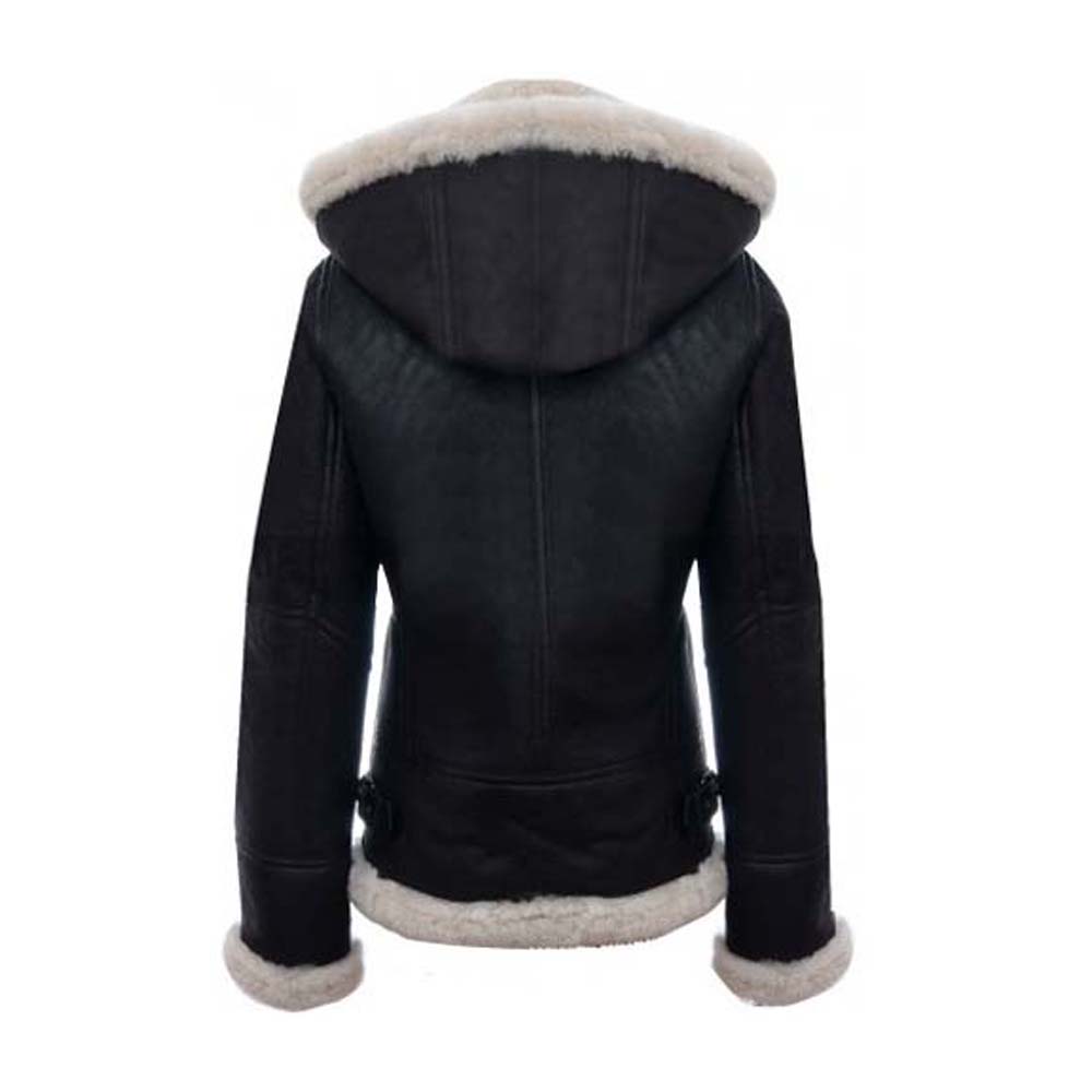 Women Real Aviator B3 Black Leather Jacket