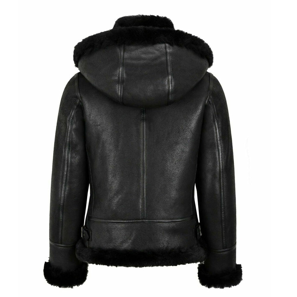 Women's B3 Bomber Hooded Classic Shearling Jacket