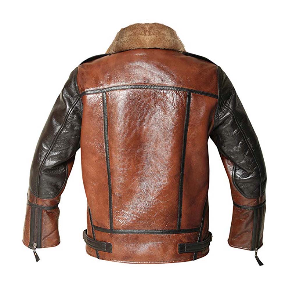 Mens B3 Bomber Real Shearling Sheepskin Leather Flight Aviator Jacket