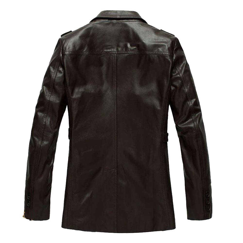 Mens Genuine Lambskin Trench Real Coat