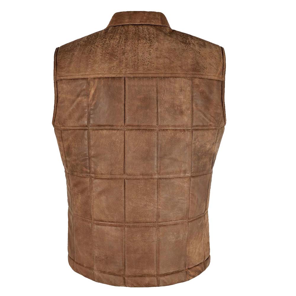Mens Vintage Brown Leather Vest