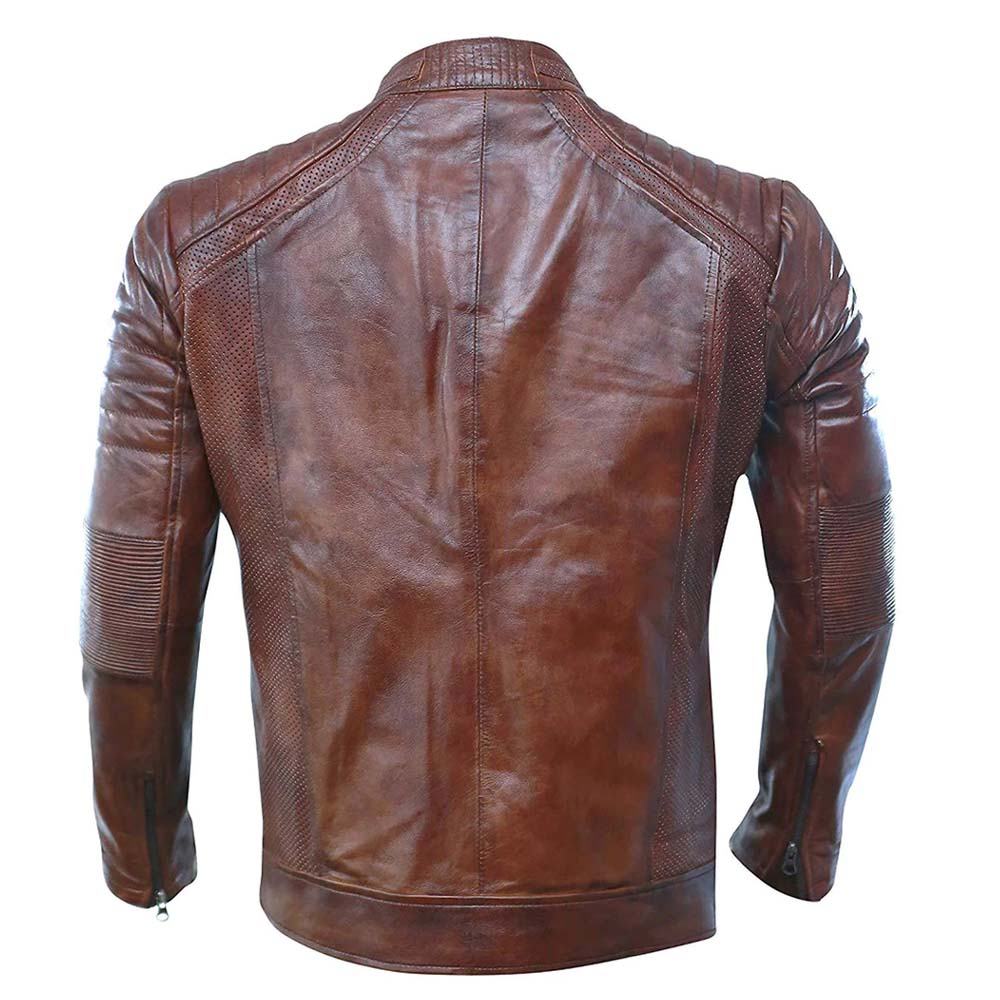 Motorcycle Genuine Leather Jacket For Men