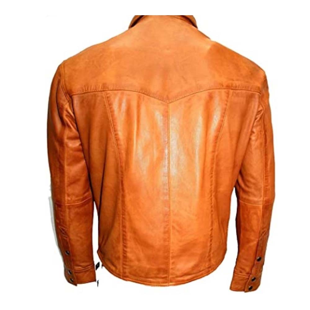 Mens Brown Genuine Sheep Leather Shirt