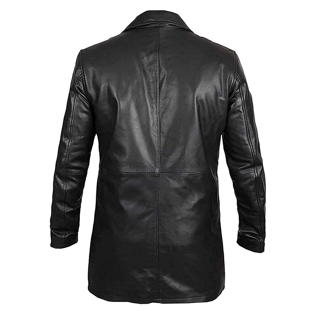 Stylish Mens Black Classic Leather Blazer