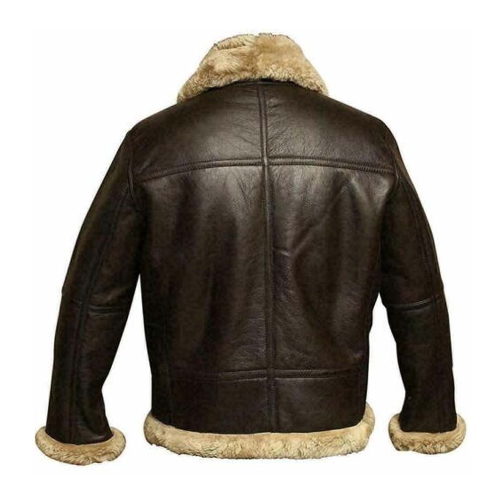Aviator Real Leather Jacket for Men Bomber B3 Sheepskin Pilot Flying