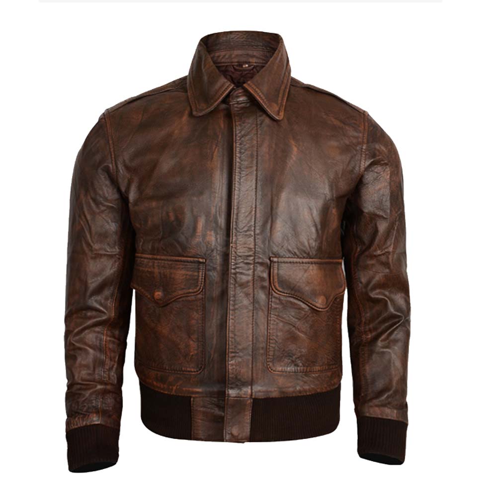 Mens A2 Waxy Bomber Leather Aviator Jacket