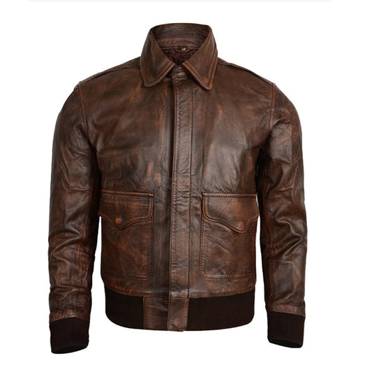 Mens A2 Waxy Bomber Leather Aviator Jacket