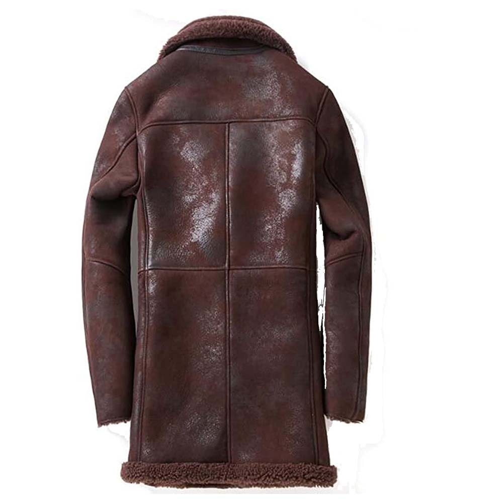 Genuine Leather Shearling Sheepskin Coat For Men