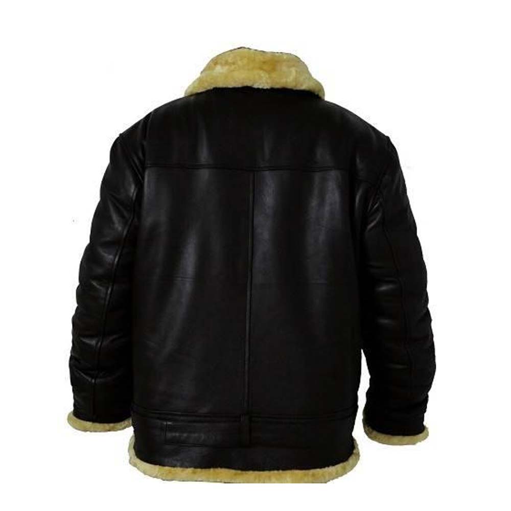 Mens Black Aviator Real Leather Jacket