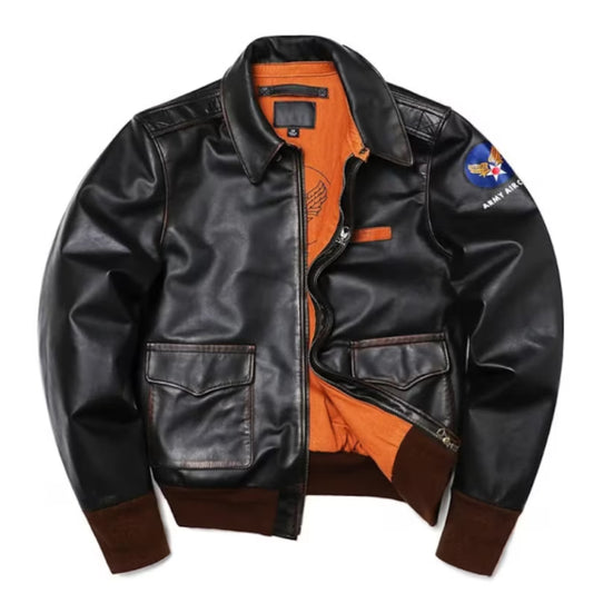 A2 Black Leather Flight Leather Jacket