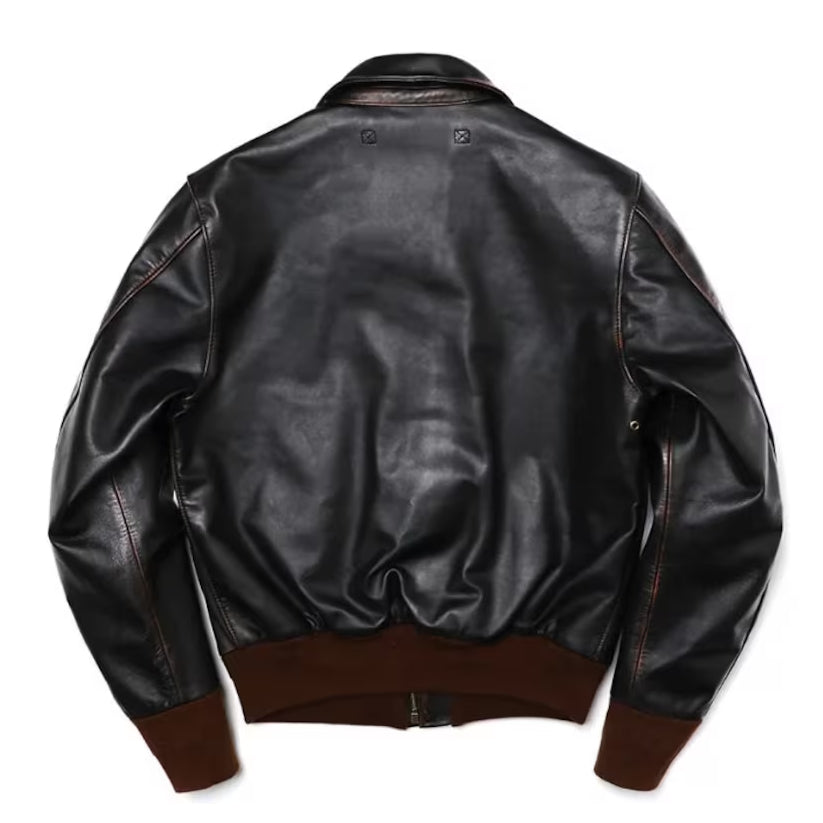 A2 Black Leather Flight Leather Jacket