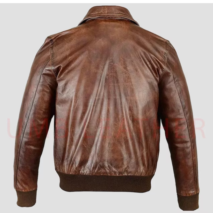 A2 Military Bomber Leather Jacket