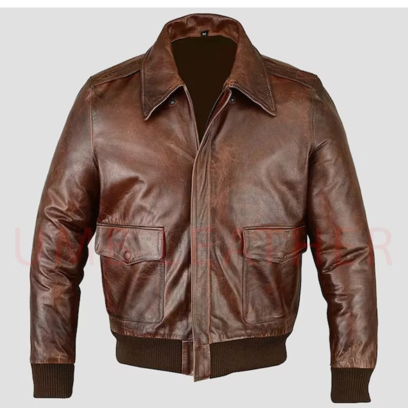 A2 Military Bomber Leather Jacket
