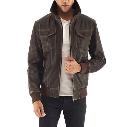 The Aaron Brown Heritage Leather Bomber Jacket