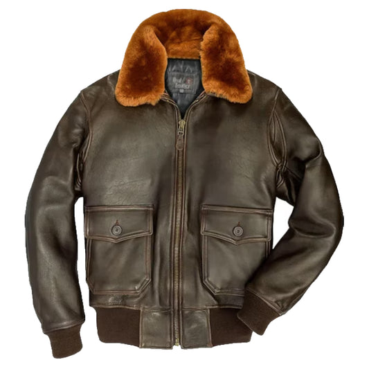 Aviator A2 Air Force Shearling Flight Bomber Leather Jacket
