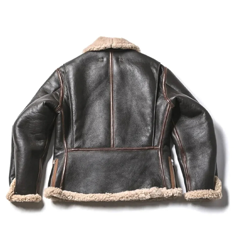 Aviator Bomber Jacket B3 Real Shearling Sheepskin Leather