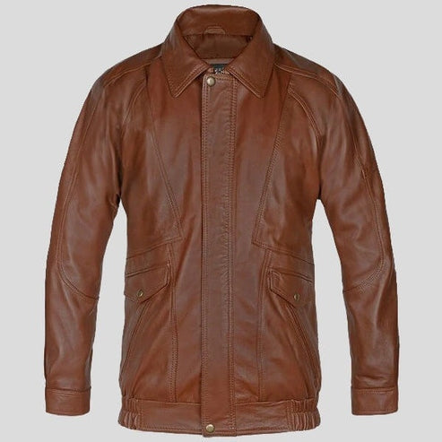 Aviator Leather Bomber Jacket
