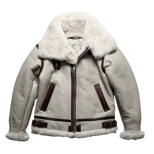 B3 Bomber Shearling Fur Winter Leather Jacket