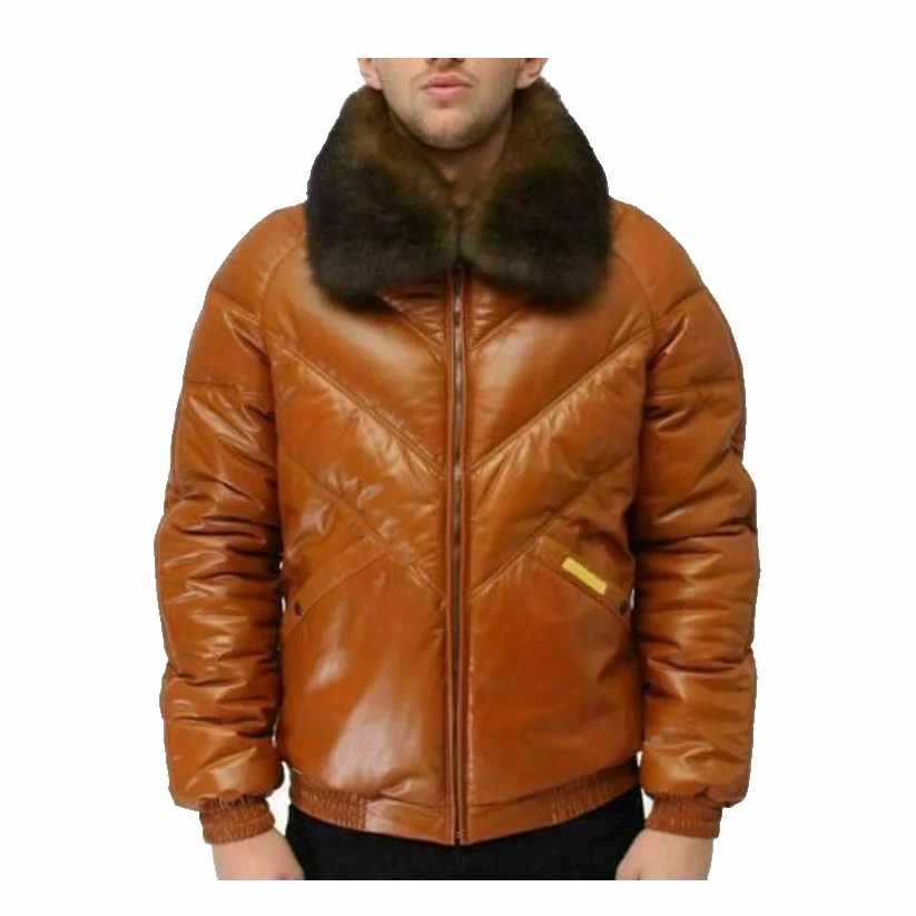 BOMBER SHEEPSKIN LEATHER JACKET