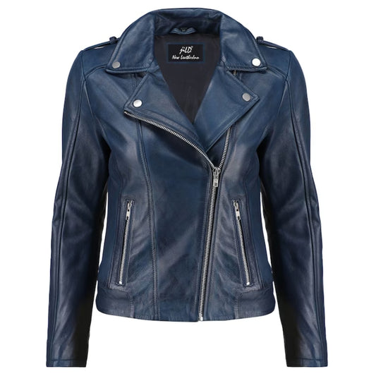 Biker Style Vintage Leather Jacket Women