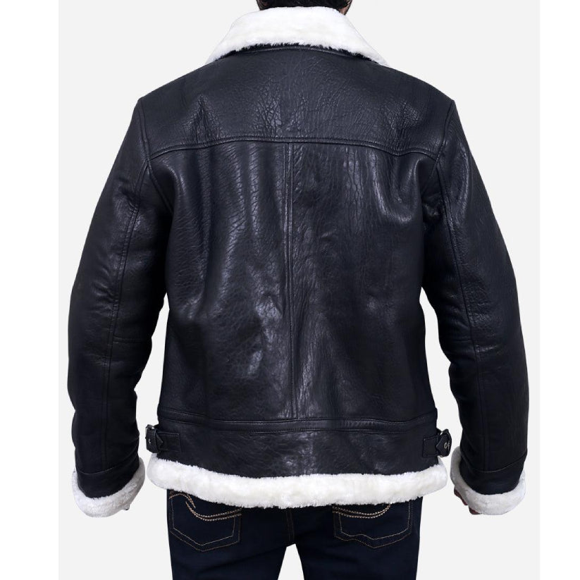 Black B3 Bomber Leather Jacket for Men