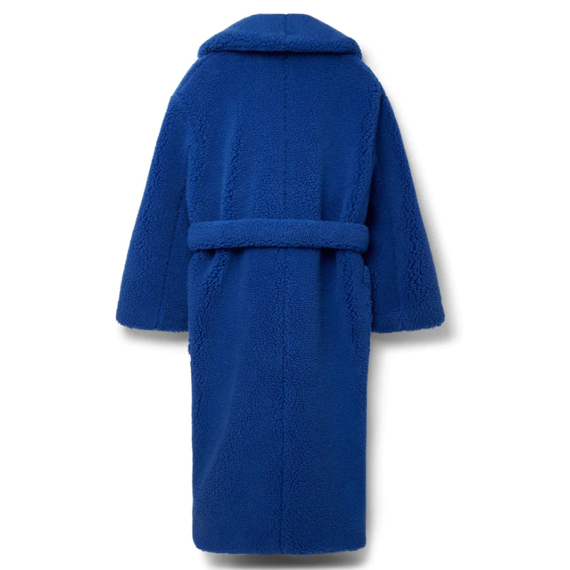 Blue Faux Shearling Coat