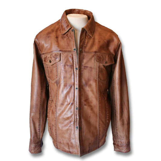 Brown Leather Jack Shirt