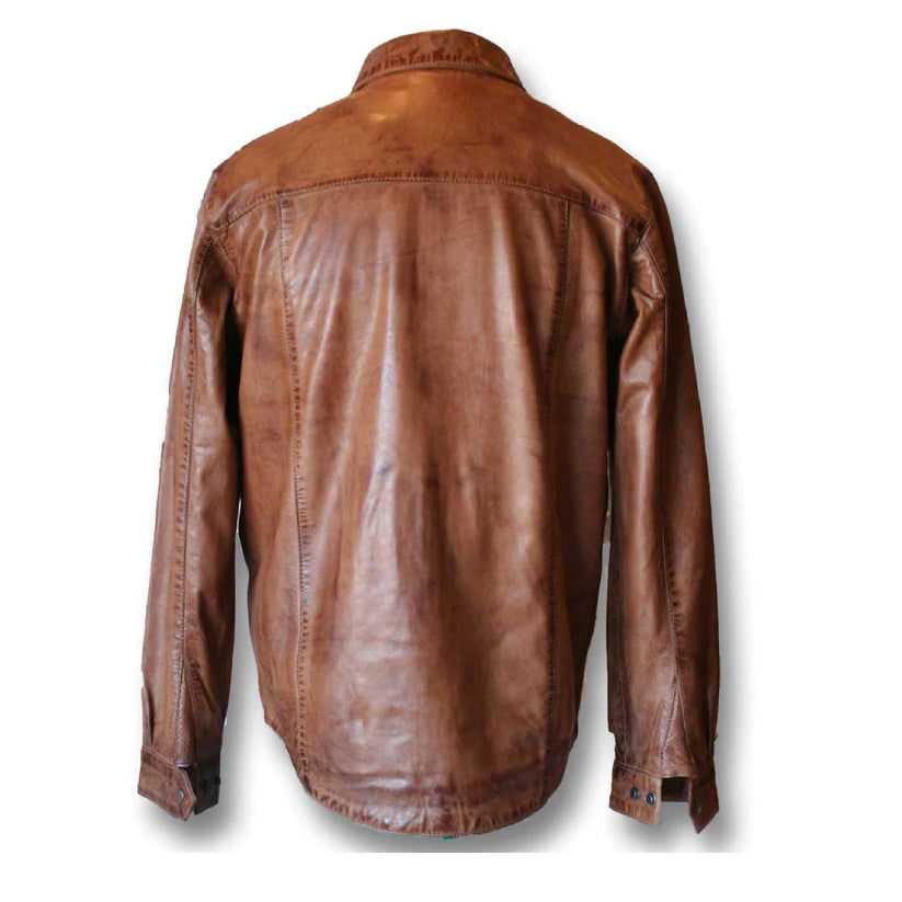 Brown Leather Jack Shirt