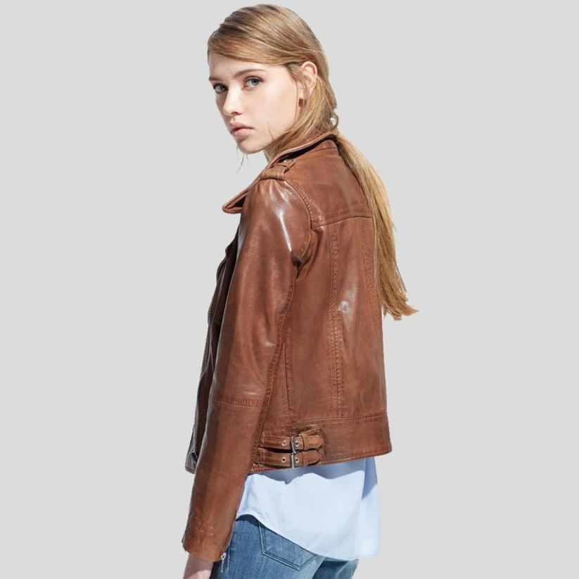 Brown Motorcycle Leather Jacket