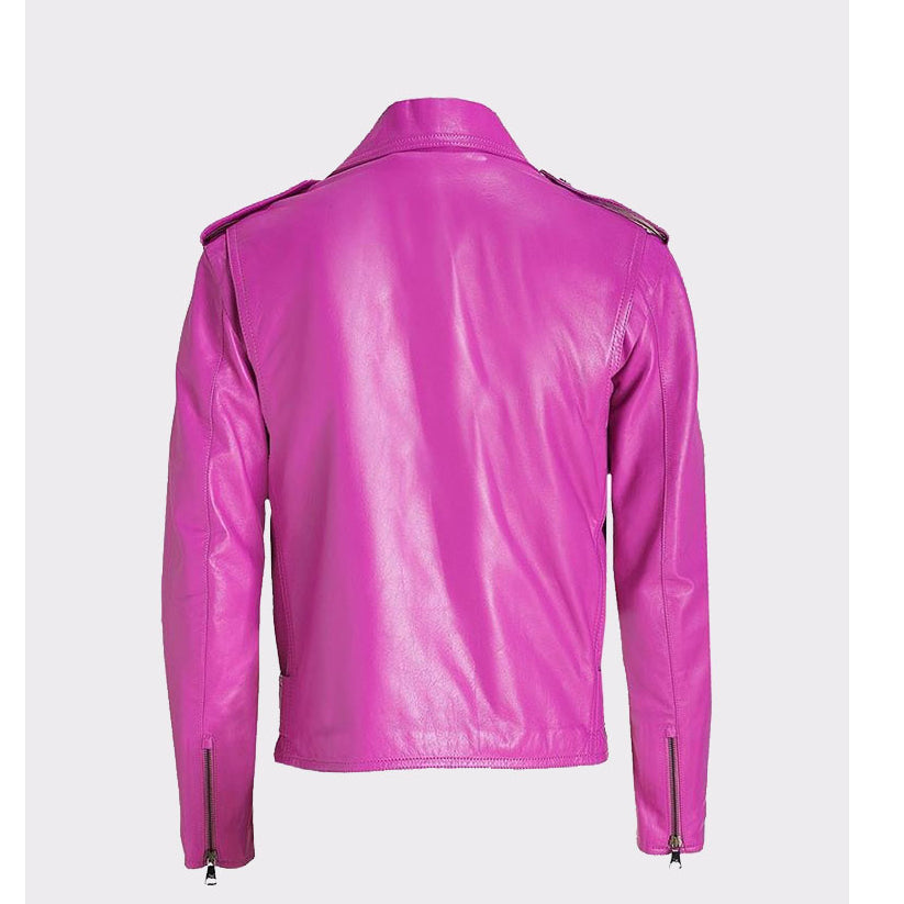 Celebrity Pink Ladies Leather Jacket