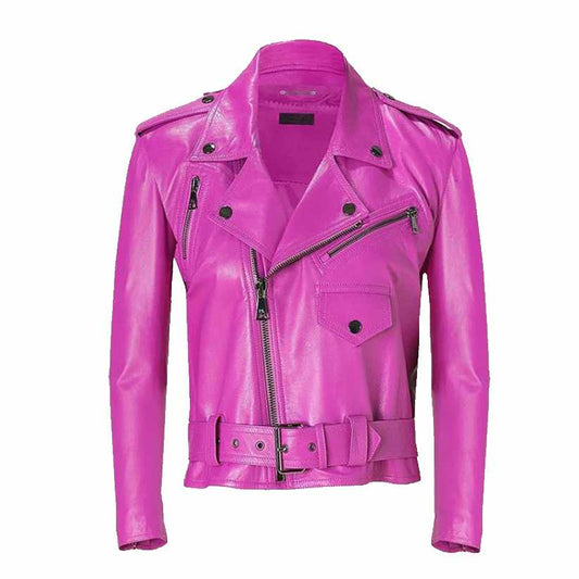 Celebrity Pink Ladies Leather Jacket