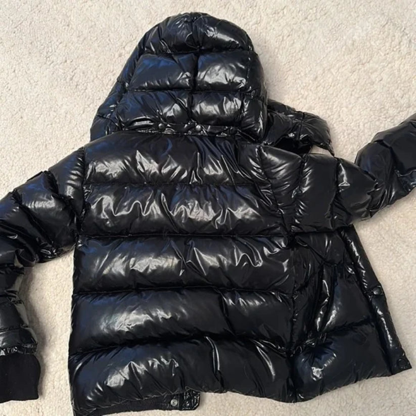 Classic Black Puffer Jacket With Hoodie