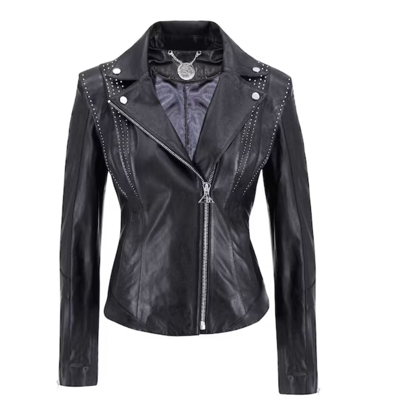 Clouds Full Grain Studded Leather Jacket