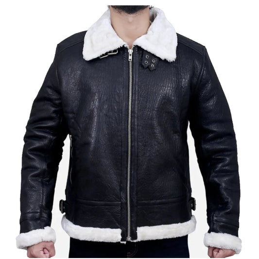 Dalton Black B3 Bomber Leather Jacket for Men