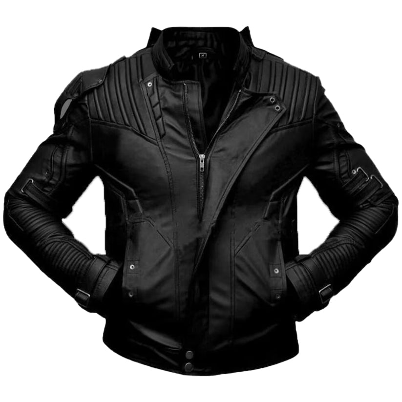 Distressed Black Leather Jacket