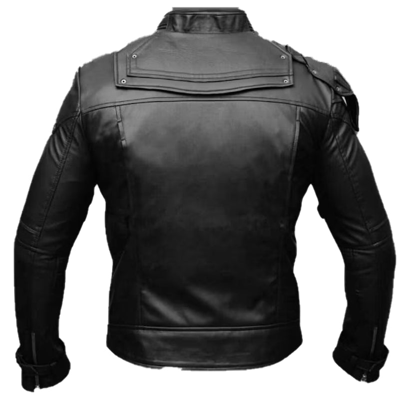 Distressed Black Leather Jacket