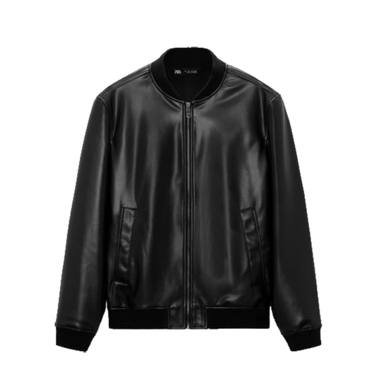 Foux Leather Bomber Jacket