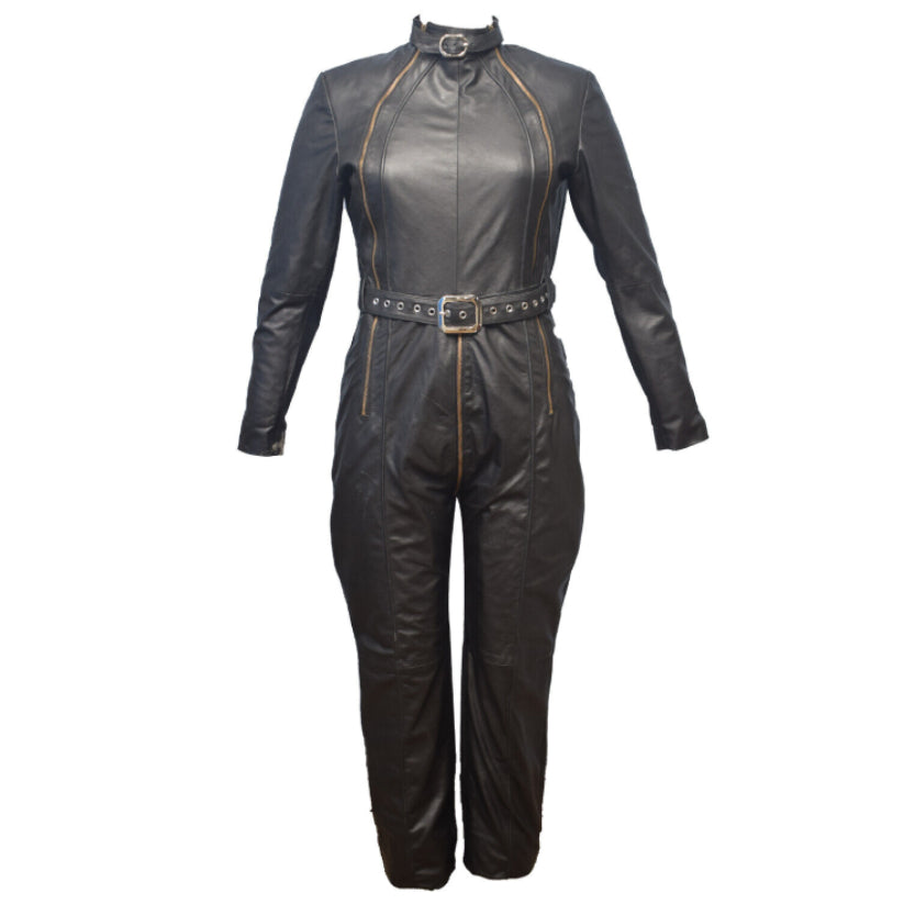 Genuine leather catsuit leather jumpsuit