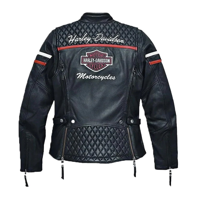 HD Miss Enthusiast Triple Vent Womens Leather Jacket