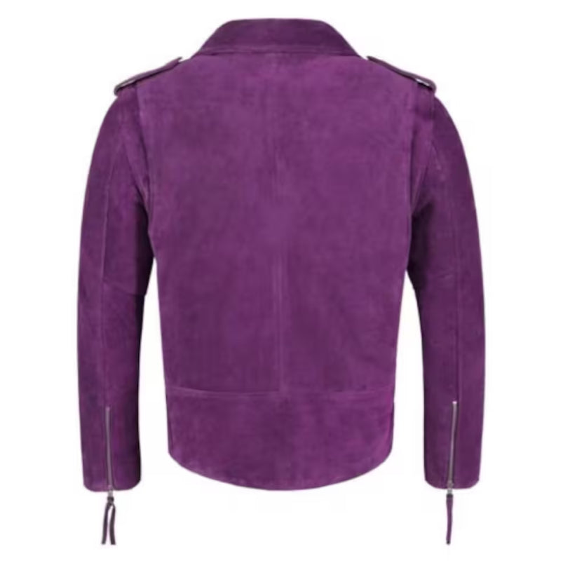 Handmade Men Purple Suede Jacket