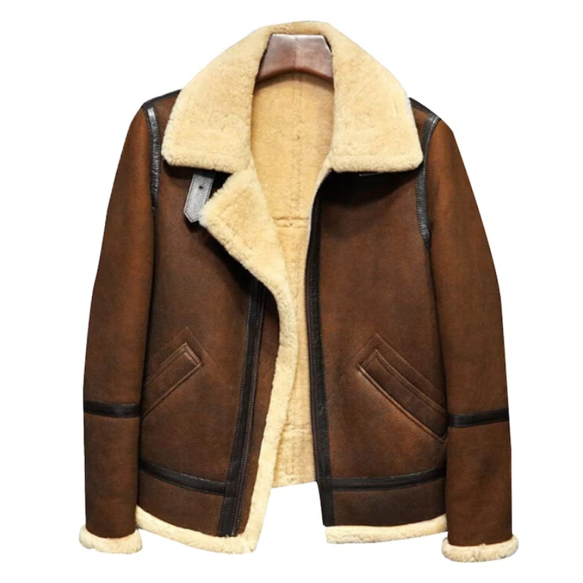 Handmade Men's Genuine Sheep Leather Jacket