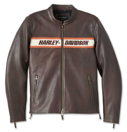 Men's Victory Lane II Leather Jacket - Tall - Java Brown