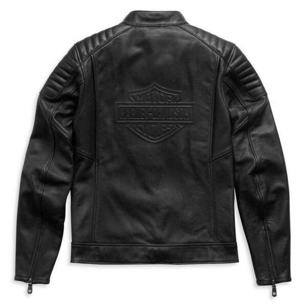 Harley-Davidson Embossed Logo Padded Biker Leather Jacket