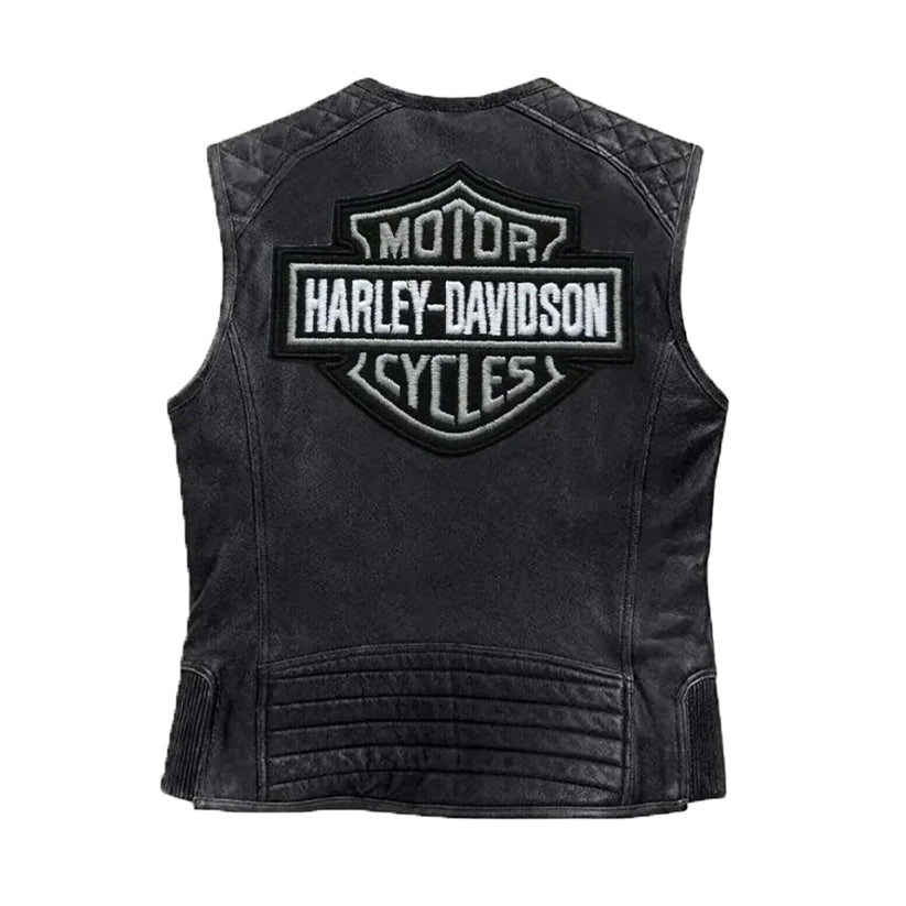 Harley Davidson Men Motorcycle Knuckle Distressed Leather Vest