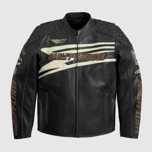 Harley Davidson Sprocket Racing Perforated Leather Jacket