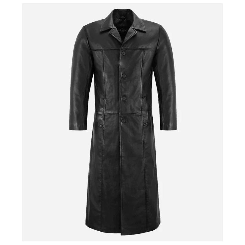 Lack Leather Long Coat Soft Leather Coat